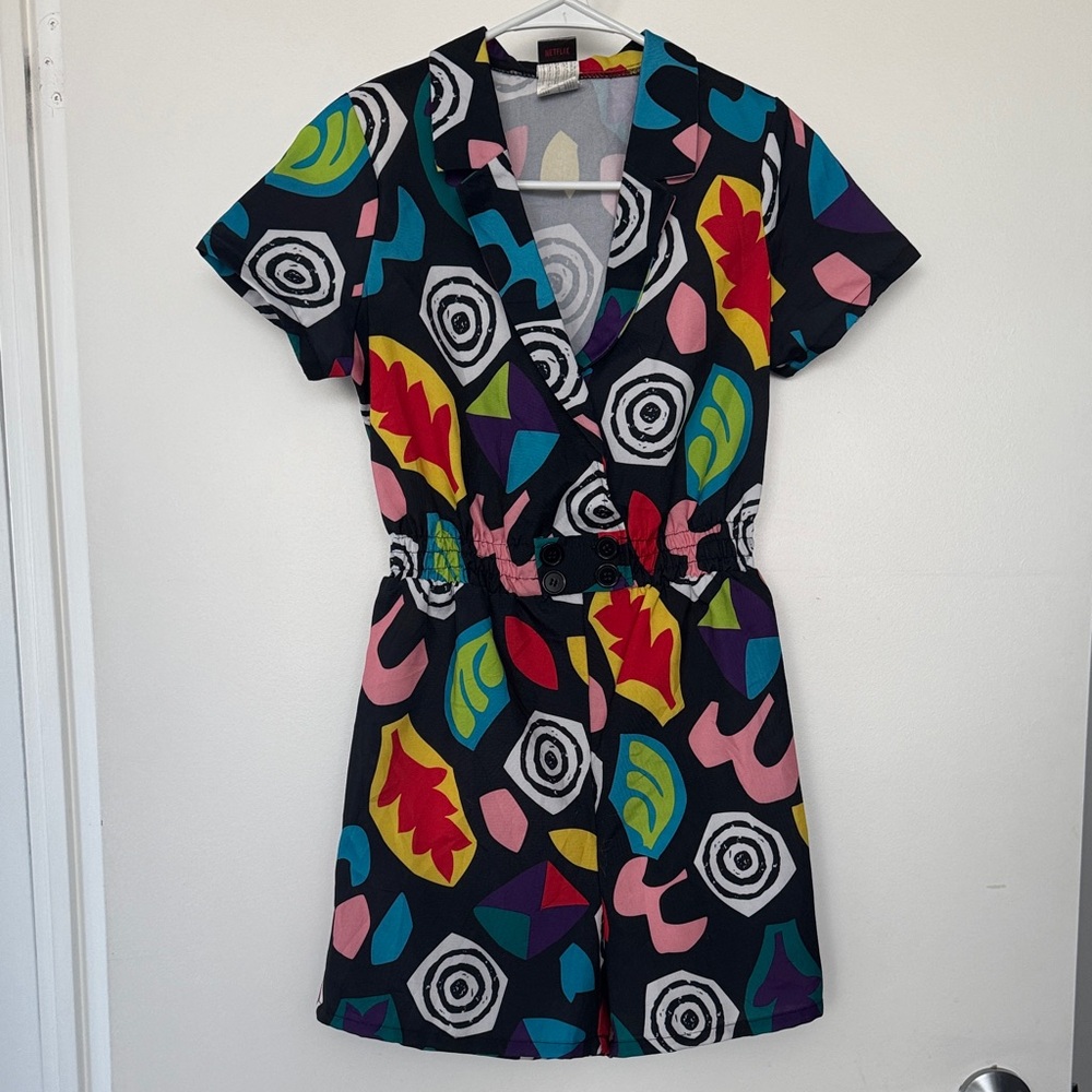 Netflix Stranger Things Colourful Patterned Short Sleeve Romper